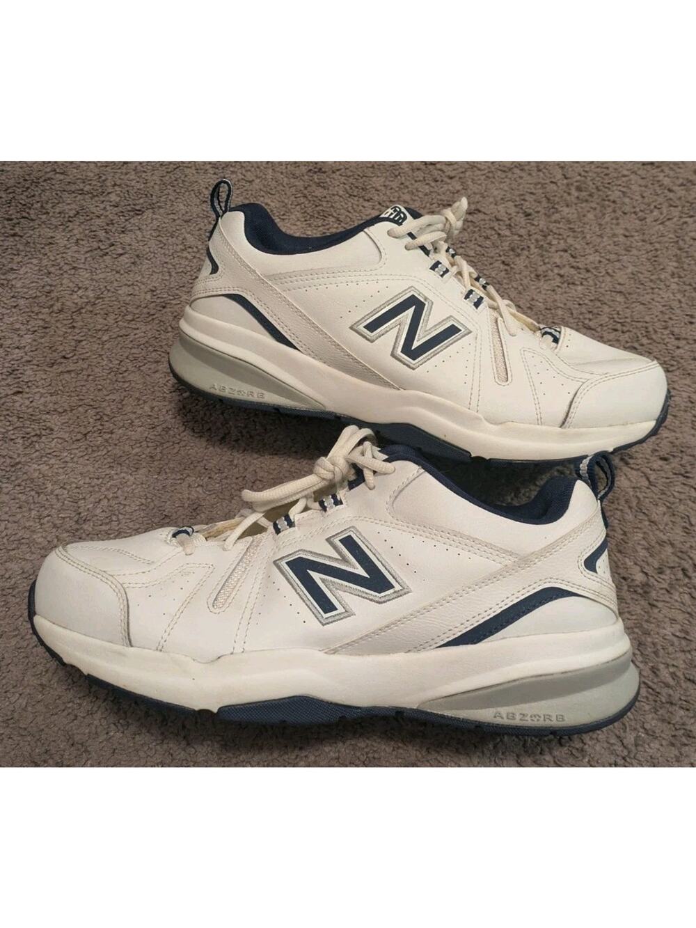 New Balance 608v5 White Navy Shoes MX608WN5 Men's 10 4E Extra Wide